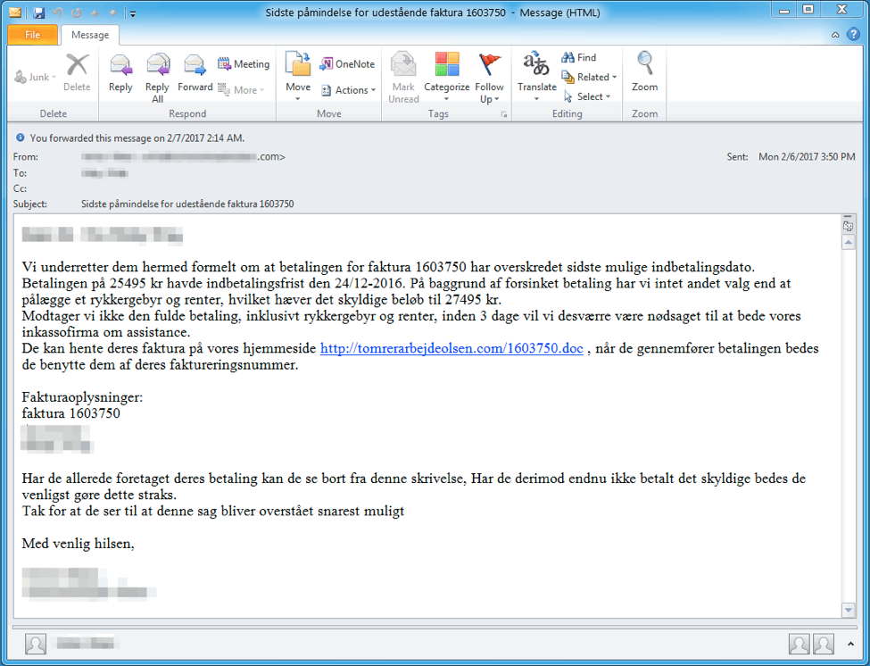 Serpent SPAM Email